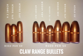 Claw Bullets, Claw Core Bonded Bullets for sale.
When you only have one chance to bring the bacon home.
Please visit http://www.sapremiumbullets.co.za/sapremium-claw.html to view our product & prices and place your order.
We deliver country wide.
0605277275
!!!New!!! Range Bullets in all calibers and weights available. Please have a look at the prices on the Claw web page! http://www.sapremiumbullets.co.za/sapremium-claw.html
