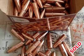 PMP Bullet heads for .30 cal, 117 x 180gr PMP bullet heads for .30cal.
Contact Hennie at 082 809b4810