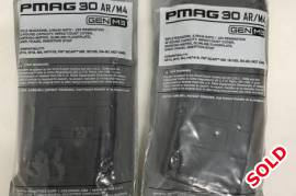 Magpul AR PMag Gen3 , 2  Magpul PMags for AR. Brand new still sealed in packets. never used.
Collect in Durban or buyer pays postage.