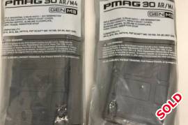 Magpul AR PMag Gen3 , 2  Magpul PMags for AR. Brand new still sealed in packets. never used.
Collect in Durban or buyer pays postage.