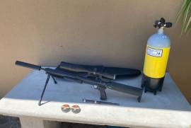 Airforce talon ss and Talon barrel .22 and .20 , Airforce talon Pcp airgun with two barrels, a bag, silencer, leaders scope with new scuba tank, it has been upgraded to 35 foot pounds with a bigger valve
the barrels are 18 inch .22 and 12 inch .20 for sale 